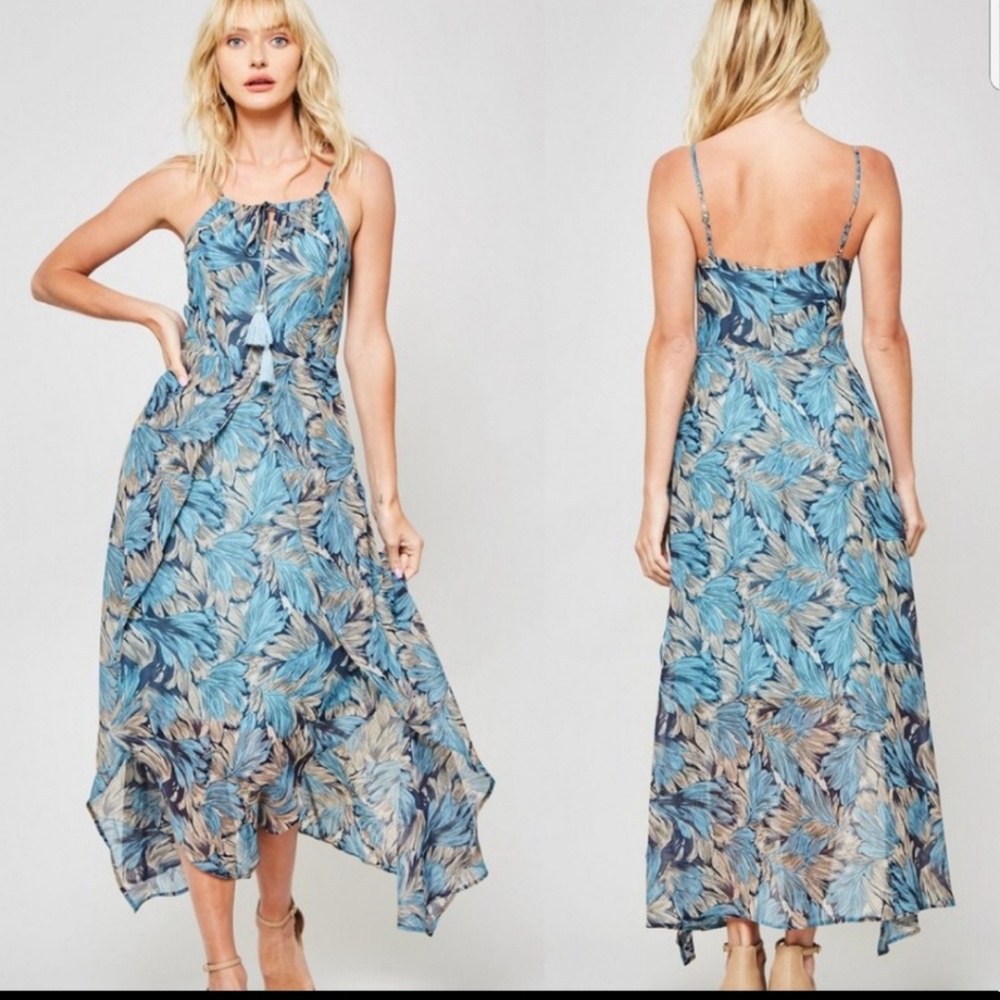 Leave print dress